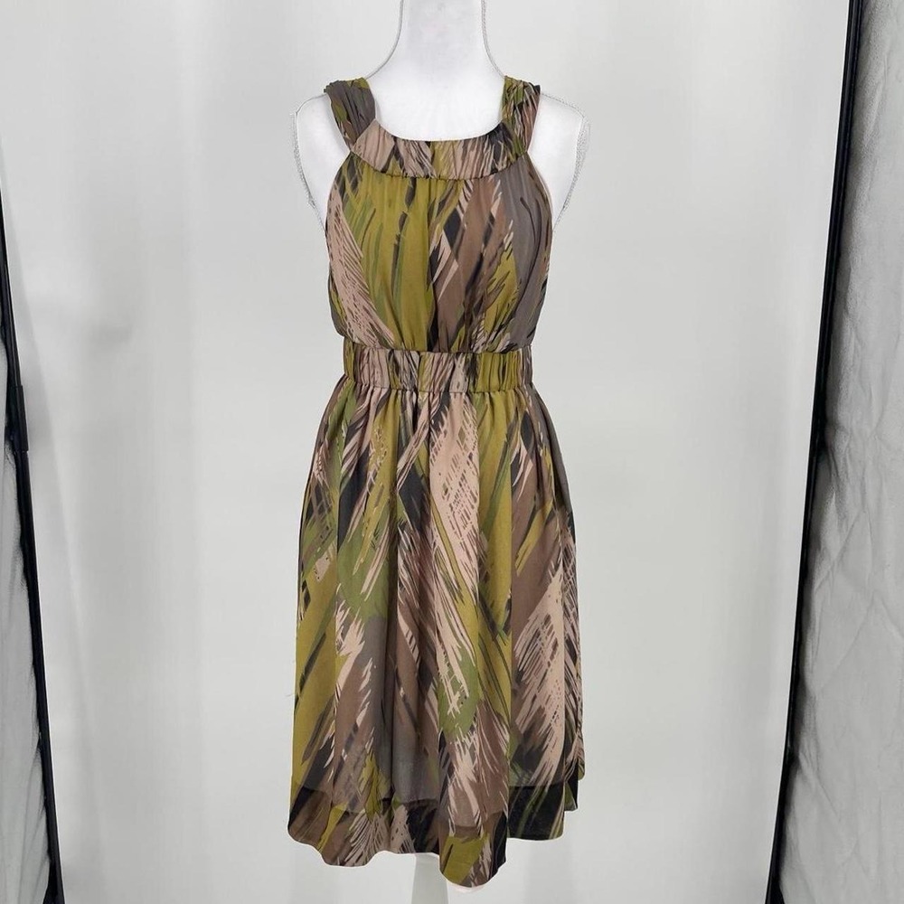 Vintage Anthropologie FEI Earthy Fairy 100% Silk Dress Chiffon 4 S Artsy Event